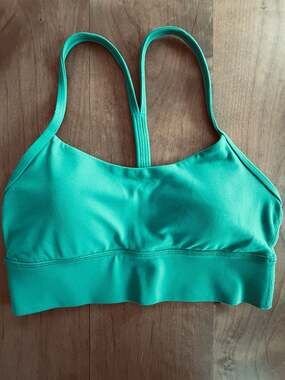 Lululemon Flow Y Bra Nulu Light Support Teal Green